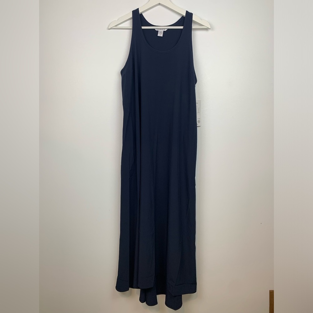 NWT Athleta Presidio Dress Blue Lightweight Relaxed Summer Long Maxi Dress Small